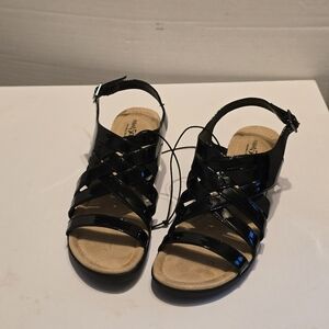 East 5th Black Strappy Block Heel Sandal Womens Size 9.5 New In Box